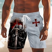  Pánské Templářští rytíři Křižáci Haç Plavecké trenýrky Plavky a plavecké kraťasy Surfovací šortky Středně vysoký pas Retro Venkovní Dovolená Na den Boční kapsy Podšívka ze síťoviny Elastická šňůrka v