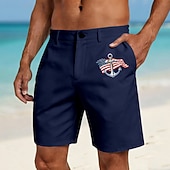 billige Patriotiske 250 Shorts-Herre 4. juli USAs 250-årsjubileum Anker Amerikansk flagg Bermudashorts Casual shorts Shorts til golfbruk Medium Midje Hawaiisk Patriotisk utendørs Strand Ferie Flate shorts med fire lommer Designer