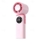 economico Luci e lanterne da campeggio-Ventilatore portatile Turbo Fan ricaricabile tramite USB, ideale per collo e mani, con luce notturna integrata, 5 velocità regolabili, testa girevole, mini ventilatore personale per raffreddamento in ambienti interni, esterni, viaggi e campeggio.