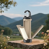 economico torce tattiche-Lanterna da campeggio a LED, lampada da tenda portatile pieghevole a 3 foglie con display digitale, lampada ricaricabile da appendere con gancio, modalità multicolore per escursionismo, campeggio,