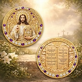  Иисус Христос &Памятная монета с изображением Десяти заповедей, посвященная христианской вере, священная коллекционная медаль со Священным Писанием, религиозный подарок для благочестия и вдохновения.