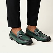 baratos Mocassins de couro premium-Mocassins masculinos de couro amarelo com fivela de metal, couro bovino de alta qualidade, sapatos sociais elegantes e casuais para homens, ideais para o escritório, eventos sociais e momentos de lazer.
