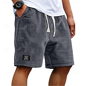 Недорогие Повседневные шорты-Муж. Вафельные шорты Летние шорты Пляжные шорты Повседневные шорты Кулиска Эластичная талия Сплошной цвет Комфорт Длина колена Повседневные на открытом воздухе Уличная одежда Отпуск Мода