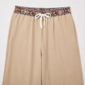 tanie Wakacje-Męskie Lniane spodnie Spodnie Letnie spodnie Spodnie plażowe Ściągana na sznurek Niejednolita całość Elastyczny pas Geometryczny Komfort Oddychający Pełna długość Codzienny Święto Urlop Moda Zielony