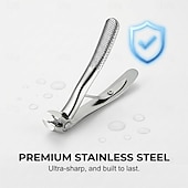 זול טיפול אישי ובריאות-קוצץ ציפורניים לגיל הזהב, קוצץ ציפורניים עם ידית ארוכה וזוויתית נגד החלקה לציפורניים עבות, קוצץ ציפורניים עם לסת רחבה ותופס לציפורניים עבות