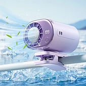 baratos Luzes e lanternas de acampamento-Ventilador de ar condicionado automotivo de encaixe, modelo 2026, com chips de resfriamento semicondutores de 16°C, 199 velocidades ajustáveis e display de LED. &amp;Ventilador portátil com rotação de