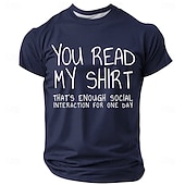  Camiseta masculina "Você leu o que eu disse, chega de interação social" - engraçada, para introvertidos e sarcásticos - estampa gráfica - modelagem regular - casual - de grife - tamanhos P, M, G, GG,