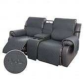 voordelige Fauteuilhoes-100% waterdichte hoes voor relaxbank, tweezitsbank, morsbestendig met middenconsole, antislip, gewatteerde bankbeschermer, bankhoes voor 2-zits relaxbank, meubelhoes voor thuis