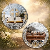  Keresztény hit emlékérme az utolsó vacsora és a Szentírás tiszteletére, inspiráló vallási gyűjthető érem, áhítatos ajándék hívőknek és egyháztagoknak