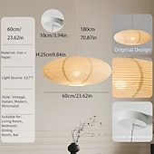 ieftine Lumini insulare-Lampă pandantiv ovală wabi sabi din hârtie, stil japonez, lampă de tavan minimalistă suspendată, candelabru modern cu felinar din hârtie pentru sufragerie, dormitor, living