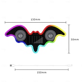 cheap Landscape Lights-Car Solar Vacuum Suction Cup Neon Bat-Shaped Decorative Running Lights, Wire-Free, Type-C Rechargeable, 8 Modes, Ambient LED Car Interior &amp; Exterior, Party, Halloween, Vehicle Decoration