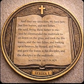  Памятная монета на христианскую тематику с вдохновляющим библейским стихом. &Дизайн с изображением чудес Иисуса, коллекционный религиозный сувенир, подарок для христиан на религиозную тематику.