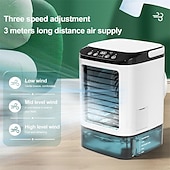 economico Ventilatori da Scrivania-Ventilatore condizionatore portatile, raffrescatore evaporativo personale da 1400 ml con 10 ore di autonomia, ventilatore da tavolo con umidificatore a nebulizzazione, mini condizionatore a 3 velocità