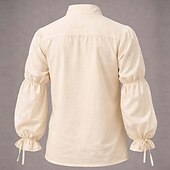  العصور الوسطى عصر النهضة قميص أكمام طويلة قرصان الفايكينج ملابس تنكرية رجالي الفايكينج قرصان عيد الرعب مهرجان أداء LARP رن فير للبالغين قميص