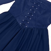 levne Šaty-Středověké Renesanční ozdobný Po kotníky Šaty Dlouhé rukávy Víla Korzet Pevná barva Maškarní kostým Dámské Fantazie předvečer Všech svatých Karneval Plesová maškaráda Renesanční jarmark Retro