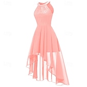 cheap Chiffon Dresses-Women's Midi Dress Chiffon Dress Casual Dress Elegant Fashion Modern Outdoor Vacation Party Regular Fit Plain Sleeveless Halter Neck Blue Pink Purple Summer Spring