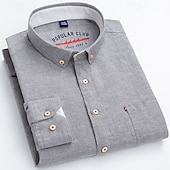 economico Camicie Button Down da uomo-Per uomo Camicia Camicia di lino Camicia elegante Camicia button-down Blocco di colori Quotidiano Affari Blu Blu chiaro Bianco Rosso Manica Lunga Collo ripiegato Tutte le stagioni Abbigliamento