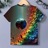 preiswerte Jungen 3D Vision &amp; Geometrie-Boys' 3D Graphic Geometric T shirt Tee Short Sleeve 3D Print Summer Spring Sports Fashion Streetwear Kids 5-12 Years Crew Neck Casual Daily Outdoor Regular Fit