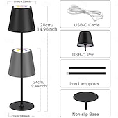 baratos Luzes decorativas-LED Reading Desk Lamp New Modern French Style Eye-Friendly  Rechargeable, RGB, Long Battery Life, Home Use, Living Room &amp; Bedroom, Touch Dimming &amp; Color Adjustment, Ambient Light Decorative Accent,