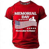 economico T-shirt Patriottici 250-Giorno della memoria Per uomo Gergo divertente Maglietta Manica Corta maglietta Stampa 3D Girocollo Camicia Moda Quotidiano Quotidiano Streetwear Rosso Azzurro cielo Estate Primavera Abbigliamento S