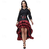 economico Outfit-Set Medievale Rinascimento Gonna Blusa / Camicia Corsetto con accessori Pirata Costume Per donna Costumi da pirata Halloween Carnevale Mascherata Fiera Rinascimentale Festa a tema retrò Adulti Blusa