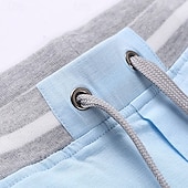 cheap Holiday-Men's Linen Pants Summer Pants Drawstring Elastic Waist Straight Leg Plain Comfort Breathable Full Length Casual Daily Beach Vacation Fashion Blue Black Inelastic