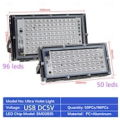 olcso Dekoratív fények-1 db 2 db usb lila fényű 395nm 405nm UV-kötő lámpa fluoreszkáló detektor lámpa árnyékmentes ragasztókötő lámpa zöld olaj gyantakötő