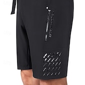 お買い得  メンズショートパンツ・タイツ・パンツ-Arsuxeo 男性用 純色 サイクリング ロード ショーツ サイクリングパンツ MTBショーツ バイク ショートパンツ バギーショーツ フォームフィット スポーツ 通気性 速乾性 フロントファスナー 反射性トリム ブラック アーミーグリーン 衣類 サイクルウェア