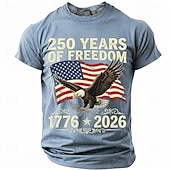  4. Juli 2026 250. Herren Lustig T Shirt Kurzarm T-Shirt 3D-Druck Rundhalsausschnitt Hemd Mode Designer Einfach Lässig Täglich Party Wasserblau Sommer Frühling Bekleidung S M L XL XXL XXXL