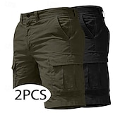 ieftine Clasic-Bărbați Pantaloni de marfă Pantaloni Scurți Cargo Pantaloni Scurți Pantaloni scurți casual Buzunar Simplu Simplu Peste Genunchi Casual În aer liber Haine de strada Modă Șic Stradă Negru + Verde