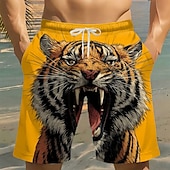 preiswerte Tiere &amp; Vögel-Herren Brüllend Tiermotiv Tiger Badehosen Badeanzüge Badeshorts Boardshorts Mittlere Taille Lustig Strandurlaub Seitentaschen Netzfutter Elastischer Kordelzug in der Taille Designer Bekleidung