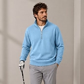 economico Felpe di base-Per uomo Maglia Felpa con cappuccio Maglione Felpa con zip corta Blu Grigio Colletto Mao Mezza zip Semplice Cerniera Casuale Quotidiano Sport &amp; Outdoor Streetwear Cool Abbigliamento Sportivo