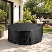 ieftine Huse pentru mobilierul de patio-husă pentru mobilier de exterior 210d pânză oxford husă de mobilier pentru masă și scaun pentru grădină rotundă în aer liber husă de protecție mobilă de grădină masă rotundă husă rezistentă la apă și praf