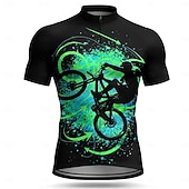 preiswerte Radtrikot Herren-Herren Radtrikot Abstrakt Fahhrad Kurzarm Fahhrad Trikot Oberteil mit 3 Gesäßtaschen UV-beständig Schnelltrocknend Mit Taschen Frontreißverschluss Sport Blau Orange Grün Bekleidung