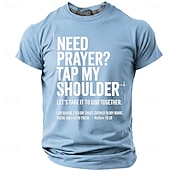 levne Trička s vírou-Pánská biblická potřebujete modlitbu klepněte mi na rameno Matouš 18 20 biblický verš křesťanské náboženské víry outreach T tričko grafické volnočasové krátký rukáv církevní oblečení ministerstva