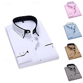 billiga Button Down-skjortor för män-Herr Skjorta Button Down skjorta Skjorta med krage Icke-järnskjorta Slät Bröllop Arbete Vit Rodnande Rosa Marinblå Marinblå Långärmad Krage Alla årstider Kläder