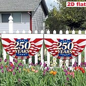 levne 250. výročí-Půlkruhá vlajka pro fanoušky USA k 250. výročí 1776-2026, vlastenecký americký venkovní prapor na dekoraci domu, verandy, dvora nebo Dne nezávislosti.