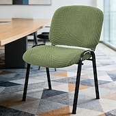 abordables Housse de fauteuil de bureau-Housse extensible et fendue pour chaise de conférence, protection pour coussin d'assise et dossier de bureau, motif floral arqué, housse antidérapante pour toutes les saisons