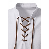  Médiéval Renaissance Chemise Manches longues Pirate Viking Déguisement Homme Halloween Carnaval Performance LARP Foire de la Renaissance Adulte Chemise