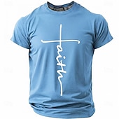  Hombre Cruz Fe Camiseta Manga Corta Camiseta Impresión 3D Cuello Barco Camisa Moda Design Sencillo Casual Diario Fiesta Rojo Verano Primavera Ropa S M L XL XXL XXXL