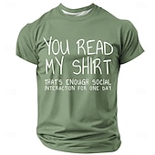  Camiseta masculina "Você leu o que eu disse, chega de interação social" - engraçada, para introvertidos e sarcásticos - estampa gráfica - modelagem regular - casual - de grife - tamanhos P, M, G, GG,