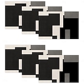 Недорогие Плацент и подставки и тривочки-Черно-белая геометрическая салфетка под тарелку, прямоугольная, из 100% полиэстера, с абстрактным геометрическим узором, можно стирать в машине, термостойкая.