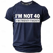  I'm Not 40 I'm Twenty Twenty Men's Funny Sarcastic 40th Birthday Joke Aging Humor T Shirt Graphic Crew Neck Short Sleeve Milestone Celebration Gift Designer Clothing Apparel