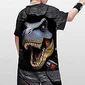 ieftine Animale 3D pentru băieți-Băieți 3D Grafic Dinozaur Tricou Manșon scurt Tipărire 3D Vară Primăvară Sport Modă Șic Stradă Copii 5-12 ani Stil Nautic Casual Zilnic În aer liber Fit regulat