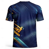 cheap Running Tee &amp; Tank Tops-Men's Soccer Jersey Shirt France Style Blue Gold Geometric Graphic Tee Breathable Quick Dry Athletic Top Lightweight Fan Shirt for Game Day &amp; Training