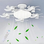 cheap Decoration Bulbs-Ceiling Fan with Light, Remote Control 3 Speeds 3 Colors 2 Timers Quiet Motor E26 E27 Bulbs, with Foldable Blades, for Living Room Bedroom