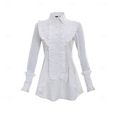 economico Cime-Gotico Vittoriano Medievale Blusa / Camicia Lunghe Principessa Gentildonna Nobildonna Costume Per donna Feste Fiera Rinascimentale LARP Adulti Blusa Primavera