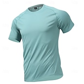 abordables Camisetas casuales de hombre-Hombre Camiseta Camisa manga corta Camiseta superior Manga Corta Cuello Barco Verano Primavera Color sólido Ropa de calle Elegante Básico Secado rápido Delgado Diario Exterior Vacaciones Café