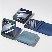 ieftine Carcasă Samsung-telefon Maska Pentru Samsung Galaxy Z Flip 7 Z Flip 6 Capac Spate și Protecție de Ecran PU piele