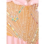 Χαμηλού Κόστους Ανταγωνιστικά Ρούχα-Επίσημος Χορός Φόρεμα Τεχνητό διαμάντι Πλισέ Καθαρό Χρώμα Γυναικεία Πάρτι Εκπαίδευση Επίδοση Αμάνικο Ψηλό Σπαντέξ Πολυεστέρας